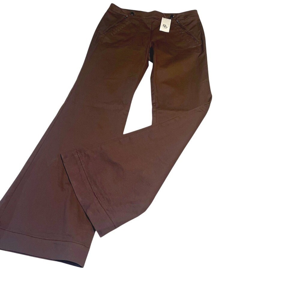 NWT BCBGeneration Women Brown Zipper Pocket Wide Leg Pants Size 10